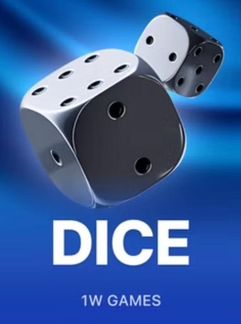 Игра Dice — чёрно-белые игральные кости на синем фоне